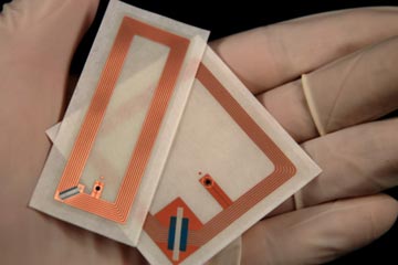 RFID tags like these used to be made only for tracking luggage and large parcels. RFID tags like these used to be made only for tracking luggage and large parcels.